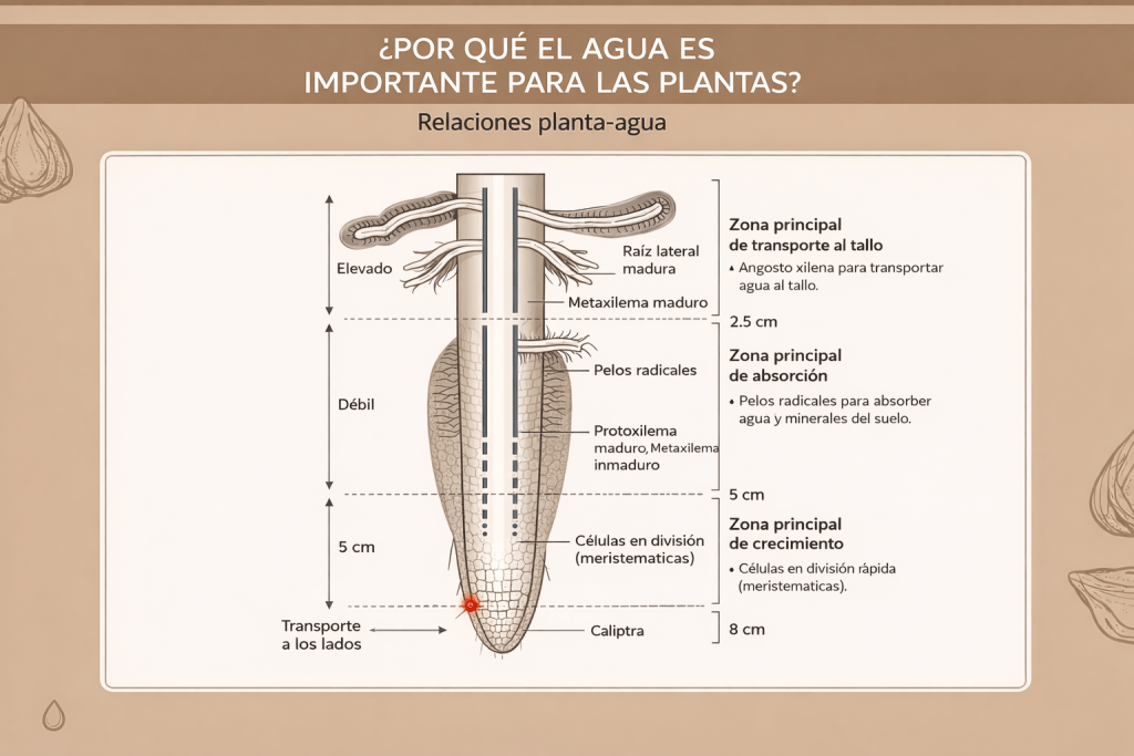 ChatGPT Image 13 abr 2026 10 07 18 Zonas funcionales de la raíz y su papel en la absorción de agua y nutrientes en almendro en seto